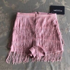 PrettyLittleThing Pink Fringe Shorts